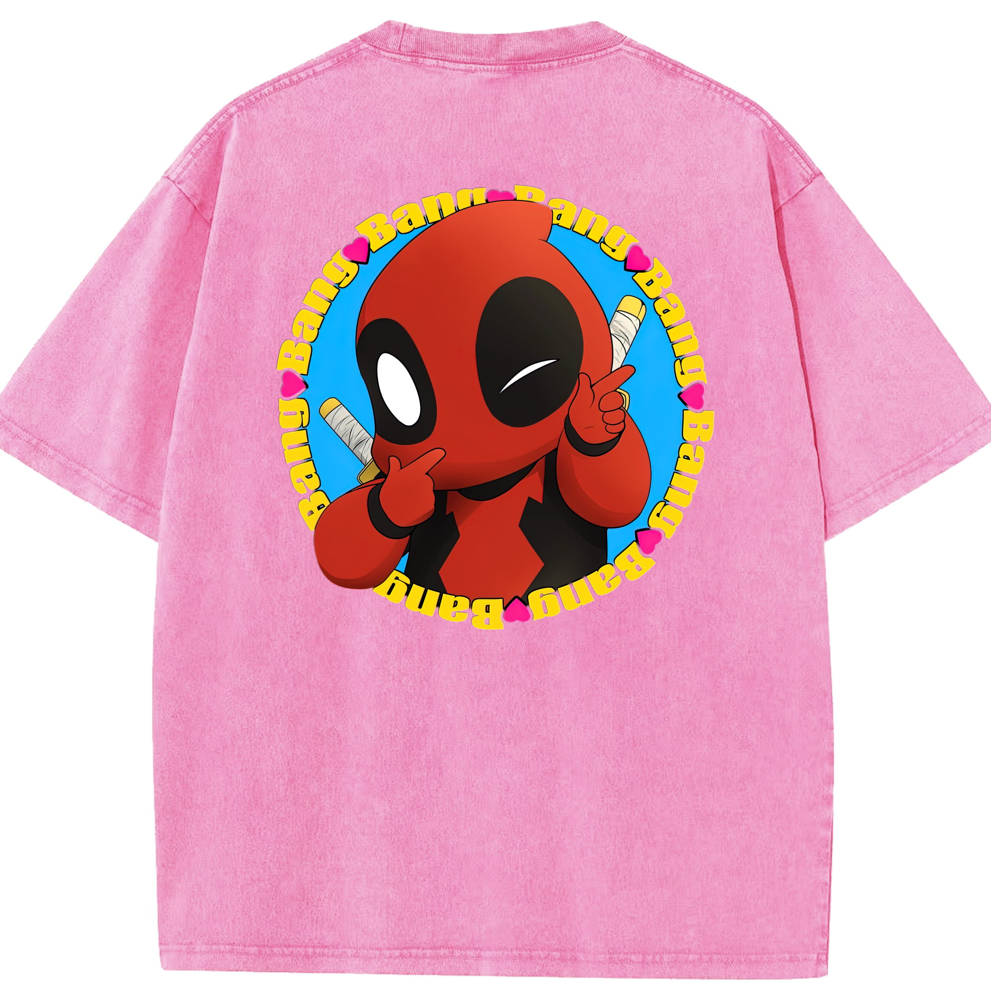 （画像用） Deadpool デッドプール 綿100% ヴィンテージ風 半袖Tシャツ（背面プリント）